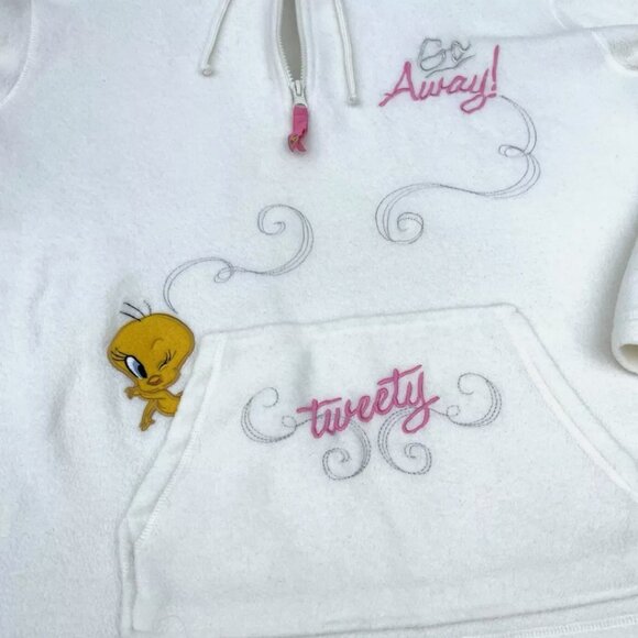 Tweety Bird Looney Tunes GO AWAY Fleece Hoodie WARNER BROTHERS - Picture 2 of 5